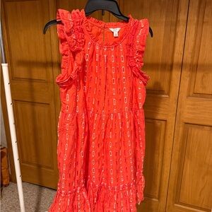 crown & ivy Coral Ruffle Sleeve Sundress